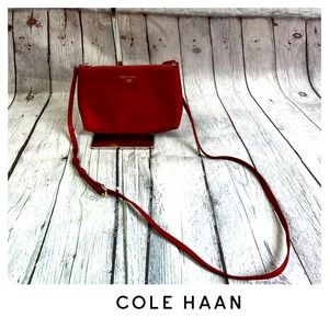 Cole Haan red leather crossbody